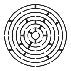 round maze, labirynth vector symbol icon design.