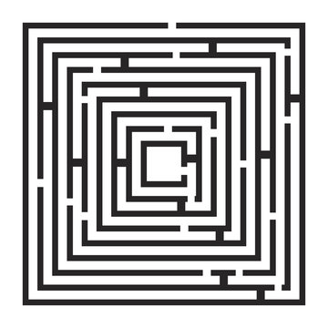 square maze, labirynth vector symbol icon design.