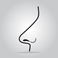 Nose line icon sign vector illustration