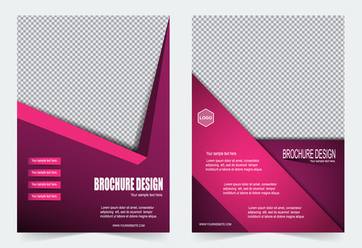 Pink and purple Brochure template flyer design