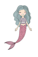 Beautiful little mermaid. Siren. Sea theme.