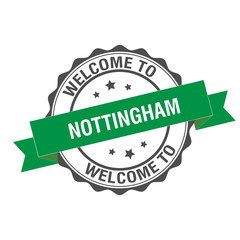 Welcome to Nottingham stamp illustration