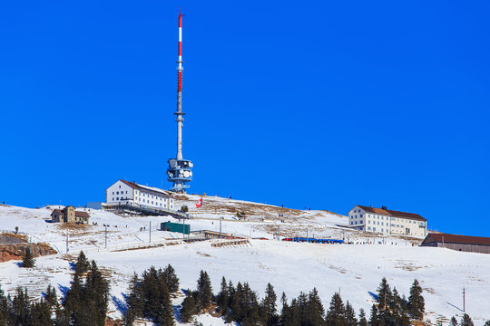 Top of Mt. Rigi in Switzerland in winter
