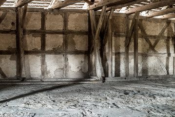 Fachwerk in einer mittelalterlichen Befestigungsanlage