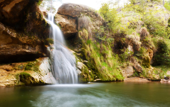 Waterfalls in the forest catalan