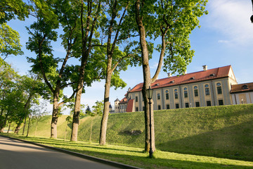 NESVIZH, BELARUS - May 20, 2017: Medieval castle in Nesvizh, Minsk Region, Belarus.