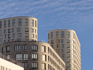 Modern residential building against the sky
