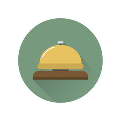 Reception bell icon in flat style