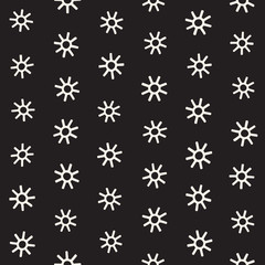 Vector seamless sunburst shapes freehand pattern. Abstract background with round brush strokes. Hand drawn texture