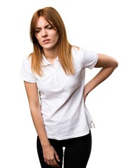 Fototapeta premium Beautiful young girl with back pain