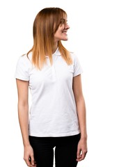 Fototapeta premium Beautiful young girl looking lateral