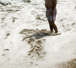 Man walking beach