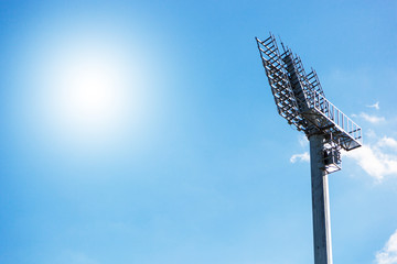 Fototapeta premium Spotlight on lighting tower of stadium