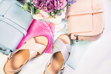 Pink mandalas, blue mandalas and handbags