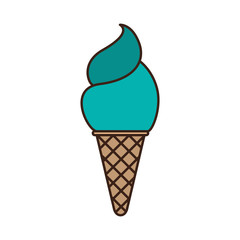 colorful silhouette of ice cream cone vector illustration