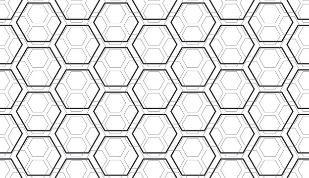Geometry line hexagonal seamless pattern for surface design, fabric, wrapping paper. Modern abstract repeatable motif .