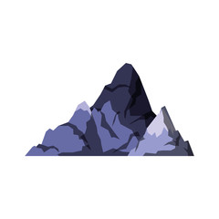 white background with dark blue silhouette of hill with peak snowy vector illustration