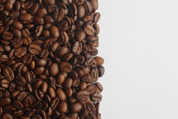 coffee beans on white background as a background