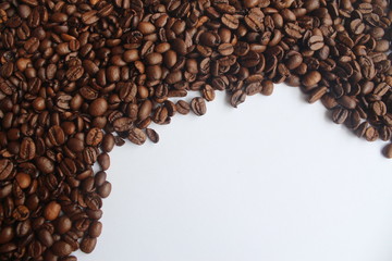 coffee beans on white background as a background