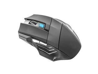 Gamers wireless black laser computer mouse.