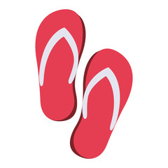 color silhouette of beach flip-flops vector illustration