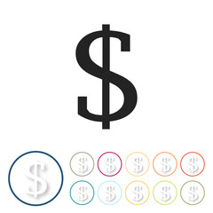 Bunte 3D Buttons - Dollar