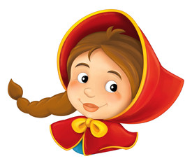 Cartoon little girl face - illustration for children
