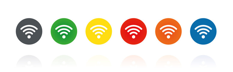 WLAN Symbol - Farbige Buttons