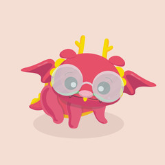 Cute dragon vector illustration.