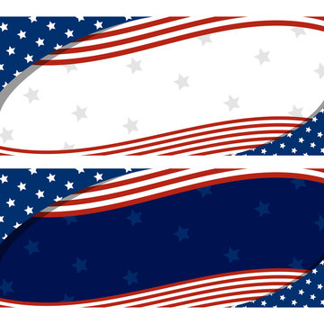 Vector USA banner abstract background design of american flag