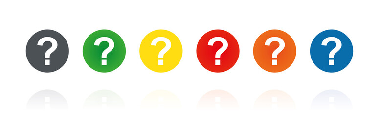Fragezeichen - FAQ - Farbige Buttons