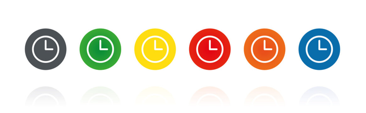 Uhr - Zeit - Farbige Buttons