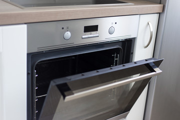Fototapeta premium close up of electric stove in modern kitchen