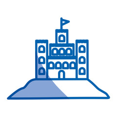 Obraz premium blue shading silhouette of sand castle vector illustration