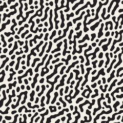 Vector Seamless Grunge Pattern. Black and White Organic Shapes. Abstract Background Illustration