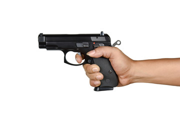 a hand with handgun single right hand