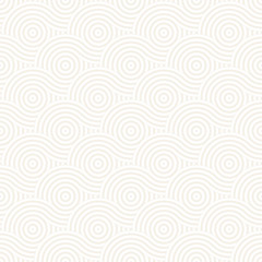 Vector seamless geometric pattern composed with circles and lines. Modern stylish rounded stripes texture. Repeating abstract background