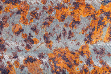 Abstract background of ground metal surface with rust spots