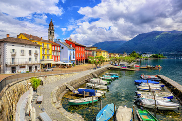 Ascona town on Lago Maggiore, Switzerland