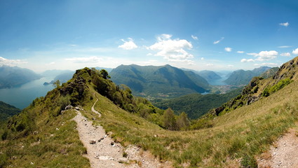 Vista del lago di Como e del lago di Lugano dal pizzo Coppa - Menaggio - Italy