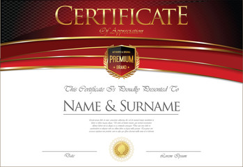 Certificate or diploma retro template