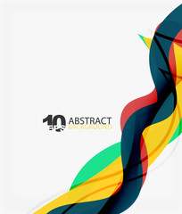 Vector wave lines abstract background