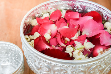 water with floating flowers, Traditional culture in Thai general