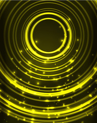 Neon circles abstract background