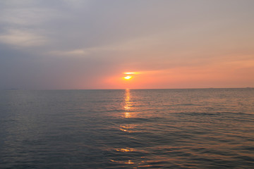 The beautiful sunset view from Thai bay.