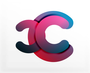 Circle geometric abstract background, colorful business or technology design for web