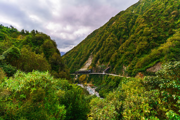 Fototapeta na wymiar The Otira Gorge road is a section of State Highway 73, and remains important communication and transport link between Canterbury and Westland , South Island of New Zealand