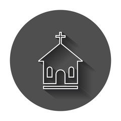 Line style sanctuary vector illustration icon. Simple flat pictogram for business, marketing, mobile app, internet with long shadow.