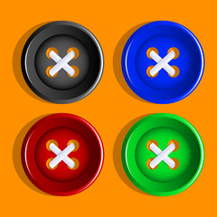 Buttons. Set of multicolored buttons. Vector.