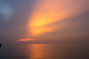 The beautiful sunset view from Thai bay.
